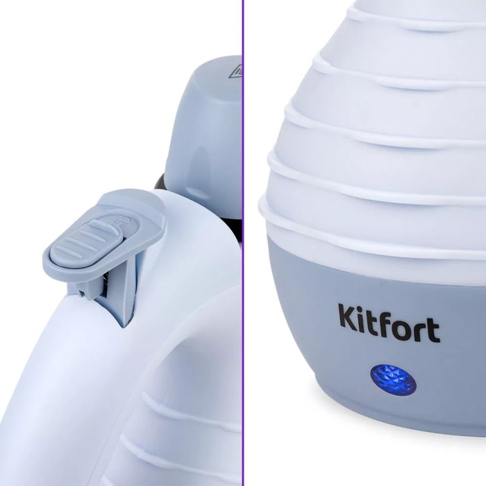 Пароочиститель Kitfort KT-9176, 1050 Вт, 0,35 л, 30 г/мин, нагрев 3 мин, голубой