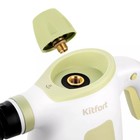 Пароочиститель Kitfort KT-9180, 1050 Вт, 0,35 л, 30 г/мин, нагрев 3 мин, бело-зелёный - фото 9668322