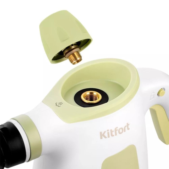 Пароочиститель Kitfort KT-9180, 1050 Вт, 0,35 л, 30 г/мин, нагрев 3 мин, бело-зелёный