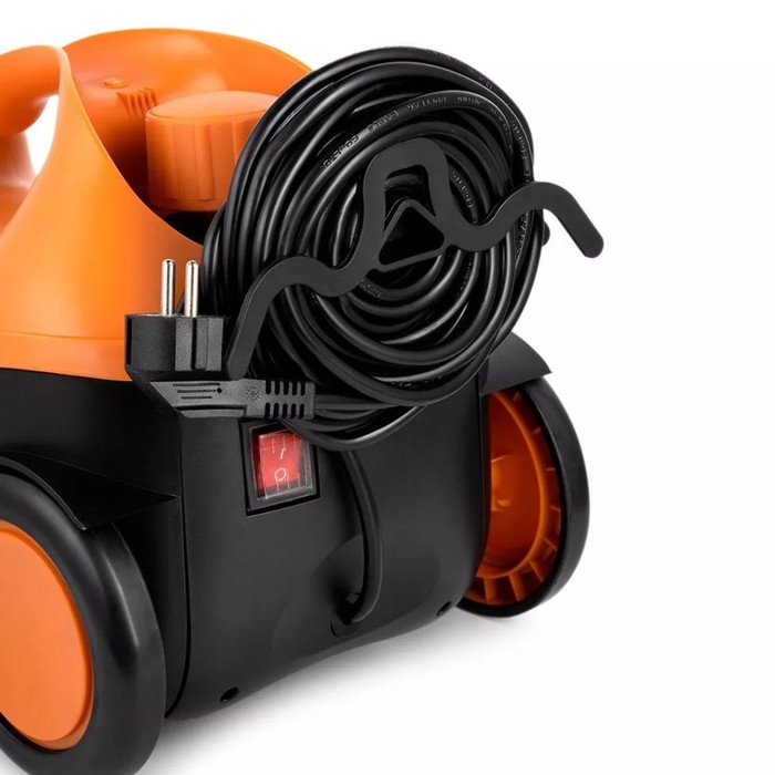 Пароочиститель Kitfort КТ-9141-2, 2000 Вт, 1.5 л, нагрев 8 мин, чёрно-оранжевый