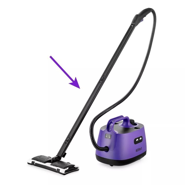 Пароочиститель Kitfort КТ-9147, 2000 Вт, 1.6 л, нагрев 6 мин, чёрно-фиолетовый