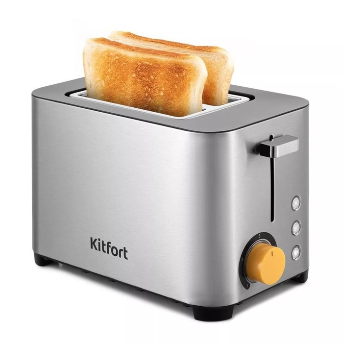 Тостер Kitfort КТ-6201, 850 Вт, 5 режимов прожарки, 2 тоста, металлик - Фото 1