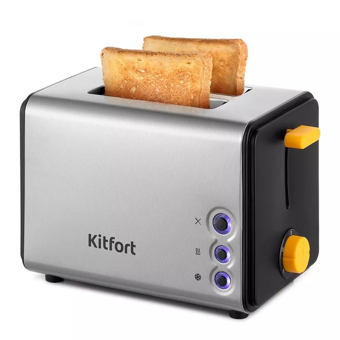 Тостер Kitfort КТ-6203, 850 Вт, 5 режимов прожарки, 2 тоста, металлик - Фото 1