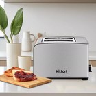 Тостер Kitfort КТ-6212, 850 Вт, 5 режимов прожарки, 2 тоста, металлик - фото 9831192