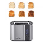 Тостер Kitfort КТ-6249, 800 Вт, 6 режимов прожарки, 2 тоста, чёрно-серебристый - Фото 3