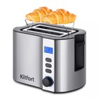 Тостер Kitfort КТ-6251, 800 Вт, 6 режимов прожарки, 2 тоста, чёрно-серебристый - фото 321561246