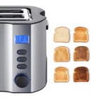 Тостер Kitfort КТ-6251, 800 Вт, 6 режимов прожарки, 2 тоста, чёрно-серебристый - фото 51558184