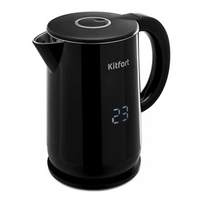 {{photo.Alt || photo.Description || 'Чайник электрический Kitfort КТ-6173, пластик, колба металл, 1.5 л, 2200 Вт, чёрный'}}