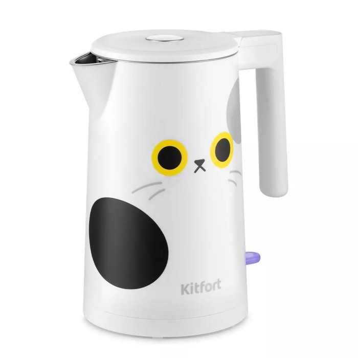 Чайник электрический Kitfort КТ-6185, металл, 1.7 л, 2200 Вт, белый - Фото 1