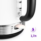Чайник электрический Kitfort КТ-6603, металл, 1.7 л, 2200 Вт, чёрно-белый - Фото 4