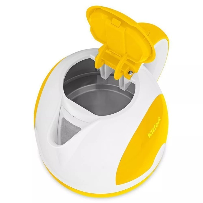 Чайник электрический Kitfort КТ-6607-3, пластик, 1 л, 1300 Вт, бело-жёлтый
