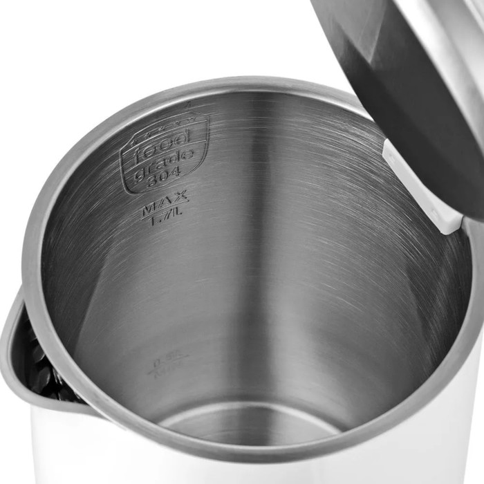 Чайник электрический Kitfort КТ-6612-2, пластик, колба металл, 1.7 л, 2200 Вт, белый