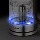 Чайник электрический Kitfort КТ-6664, стекло, 1.7 л, 2200 Вт, серый - Фото 6