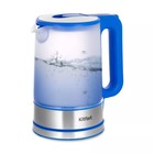 Чайник электрический Kitfort КТ-6666, стекло, 1.7 л, 2200 Вт, синий - фото 172896