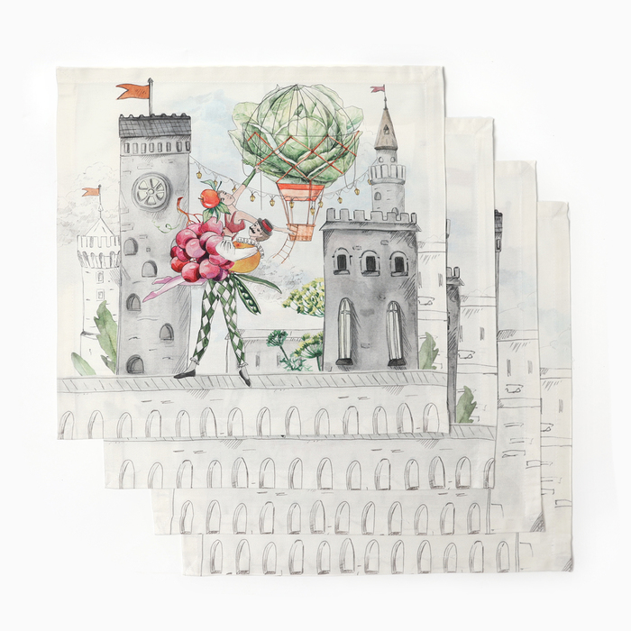 Набор салфеток «Этель» Circus show, 40×40 см - 4 шт., 100% хлопок., 190 г/м² - Фото 1