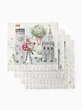 Набор салфеток «Этель» Circus show, 40×40 см - 4 шт., 100% хлопок, 190 г/м²  (артикул 10362062)  большой выбор товаров оптом и в розницу по низким ценам с доставкой