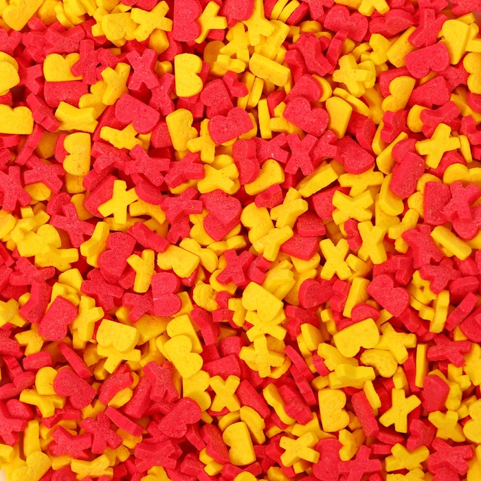 Кондитерская посыпка "ХВ", красный, желтый, 50 г - Фото 1