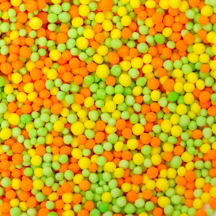 Кондитерская посыпка "Воздушные шарики", зеленые, желтые, оранжевые, 50 г - Фото 1