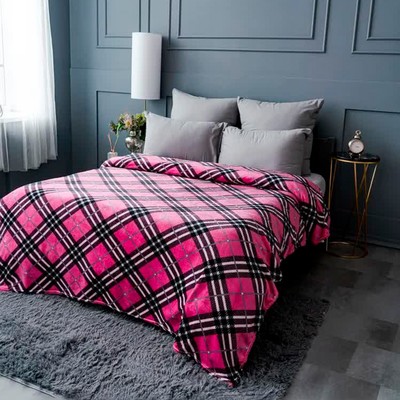 Плед «Павлина. Клетка» FREEDom BlackPink, 150×200 см, аэрософт 190 г/м², пэ100%