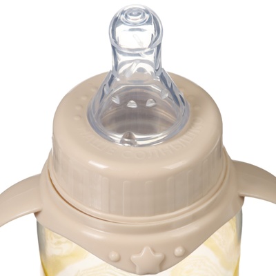 Бутылочка для кормления малыша M&B, от 3 мес., 250 мл цилиндр, с ручками