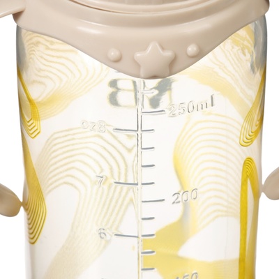Бутылочка для кормления малыша M&B, от 3 мес., 250 мл цилиндр, с ручками