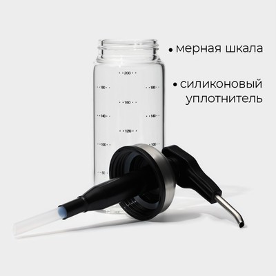 Диспенсер для масла Magistro «Мист», 200 мл, 5.5×17.5 см, с мерной шкалой, стекло, прозрачный