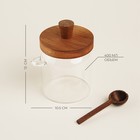 Банка для сыпучих SL Home «Южная акация», 400 мл, 10.5×9×13 см, с ложкой, стекло, прозрачная - Фото 3