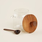 Банка для сыпучих SL Home «Южная акация», 400 мл, 10.5×9×13 см, с ложкой, стекло, прозрачная - Фото 4