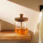 Баночка для мёда SL Home «Южная акация», 450 мл, 9×13.5 см, с крышкой и ложкой, стекло, прозрачная - Фото 1