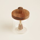 Баночка для мёда SL Home «Южная акация», 450 мл, 9×13.5 см, с крышкой и ложкой, стекло, прозрачная - Фото 7