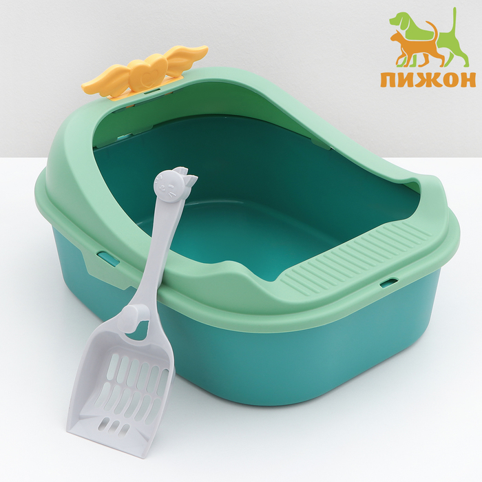 Туалет с бортом, 43×35×25.5 см, пластик, зелёный - Фото 1