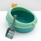 Туалет с бортом округлый, 40×33.8×25.5 см, пластик, зелёный - Фото 2