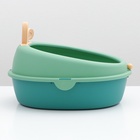 Туалет с бортом округлый, 40×33.8×25.5 см, пластик, зелёный - Фото 4