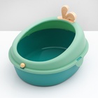 Туалет с бортом округлый, 40×33.8×25.5 см, пластик, зелёный - Фото 5
