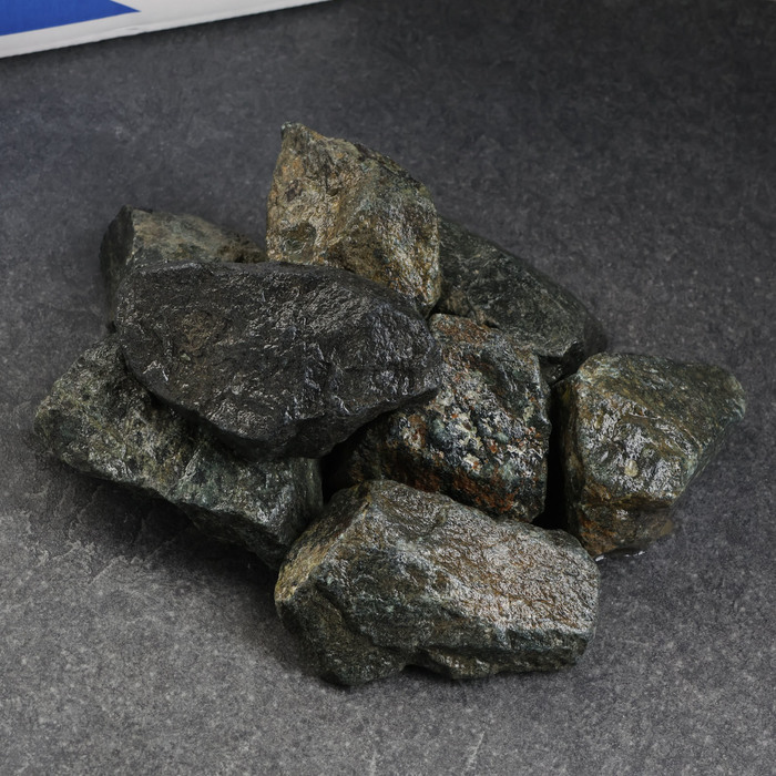 Камень для бани "Змеевик" колотый 20 кг - Фото 1