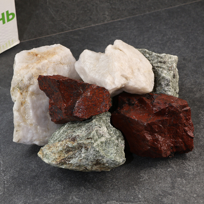 Камень для бани "Преимум комбинация", жадеит, яшма, кварцит, колотый, 15 кг