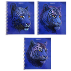 Тетрадь 60 листов в клетку на гребне "Фиолетовые звери", обложка мелованный картон, УФ-лак, МИКС - фото 110399049