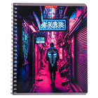 Тетрадь 48 листов в клетку на гребне "Кибер город", обложка мелованный картон, УФ-лак, МИКС - фото 24554218