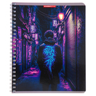 Тетрадь 48 листов в клетку на гребне "Кибер город", обложка мелованный картон, УФ-лак, МИКС - фото 24554219