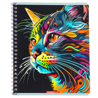 Тетрадь 48 листов в клетку на гребне "Яркие коты", обложка мелованный картон, двойной выборочный УФ-лак, МИКС - фото 24554253