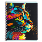 Тетрадь 48 листов в клетку на гребне "Яркие коты", обложка мелованный картон, двойной выборочный УФ-лак, МИКС - фото 24554254