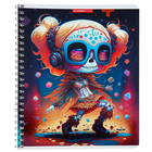 Тетрадь 48 листов в клетку на гребне "Скелетоны", обложка мелованный картон, металлизированная пленка, двойной выборочный УФ-лак, МИКС - фото 24062018