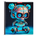 Тетрадь 48 листов в клетку на гребне "Скелетоны", обложка мелованный картон, металлизированная пленка, двойной выборочный УФ-лак, МИКС - фото 24062019