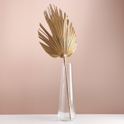 Лист пальмы Вашингтония "Пика" 50-60 (+/- 6 см), 1 шт, цв. золотой металлик