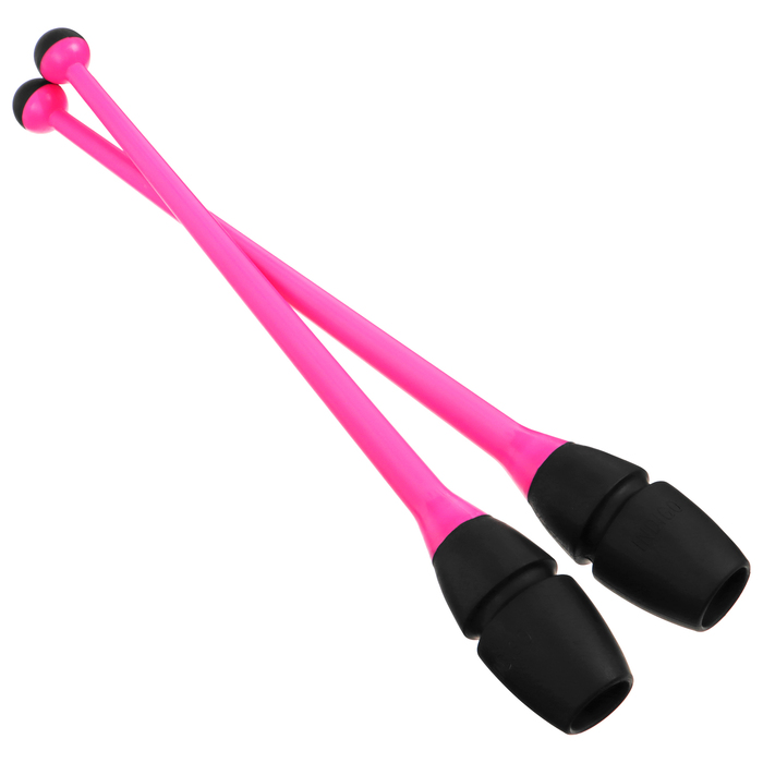 Булавы для художественной гимнастики вставляющиеся INDIGO, 36 см, цвет розовый/чёрный - Фото 1
