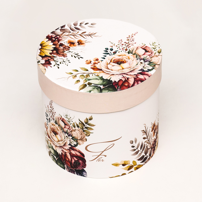 Набор шляпных коробок 5 в 1 "Пёстрые цветы" , 22 х 19,5 , 14 х 13 см - фото 1920025256