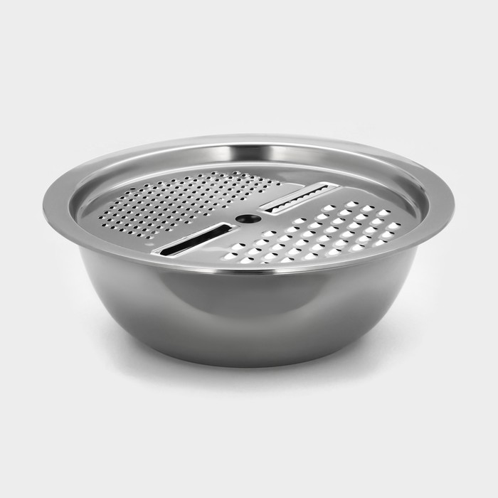 Набор посуды из нержавеющей стали «Помощник», d=28 см (миска), h=9,4 см (тёрка) - Фото 1