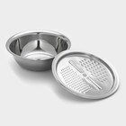 Набор посуды «Помощник», d=28 см (миска), h=9.4 см (тёрка), нержавеющая сталь - Фото 3
