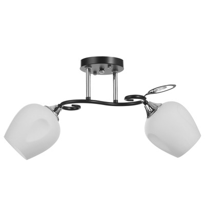 Люстра потолочная «Мэгги», 2хE27 40 Вт, хром/черный