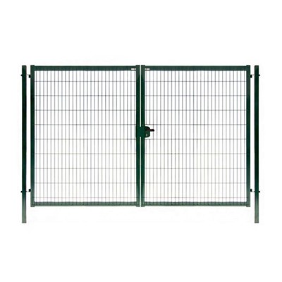 Ворота распашные "Формика эконом" б/замка, 3,5мм, RAL 6005 зеленый,
